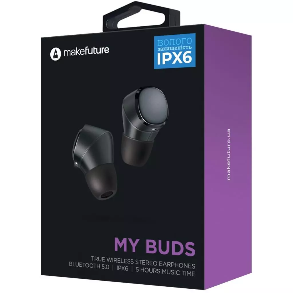 Наушники MakeFuture MyBuds TrueWireless Black (MEP-TW01BK) - 2 Наушники MakeFuture MyBuds TrueWireless Black (MEP-TW01BK) - 2