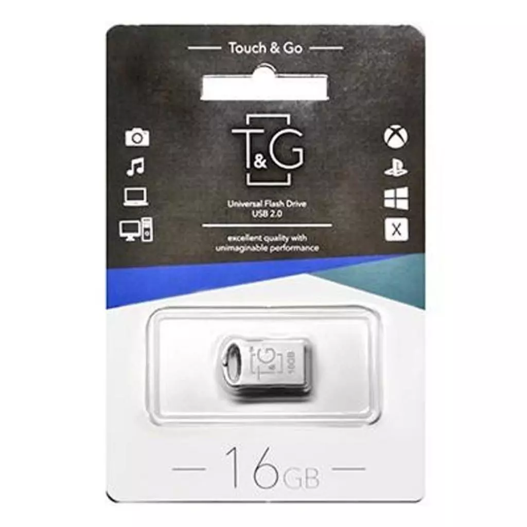 USB флеш накопитель T&G 16GB 105 Metal Series Silver USB 2.0 (TG105-16G) - 1