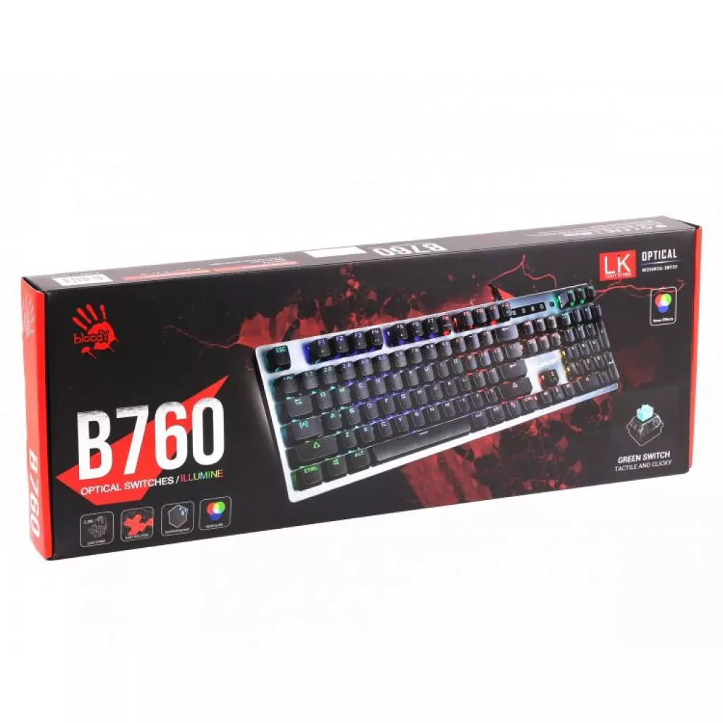 Клавиатура A4Tech Bloody B760 Green Sw Black - 5 Клавиатура A4Tech Bloody B760 Green Sw Black - 5