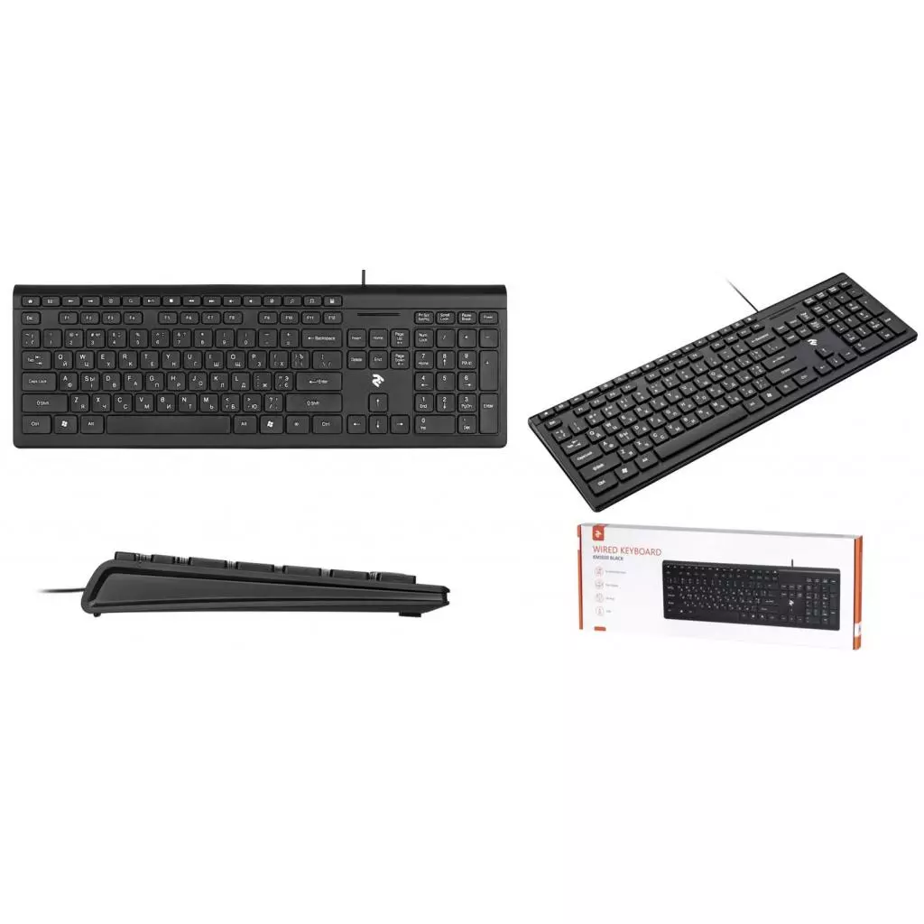 Клавиатура 2E KM1020 Slim USB Black (2E-KM1020UB) - 1 Клавиатура 2E KM1020 Slim USB Black (2E-KM1020UB) - 1