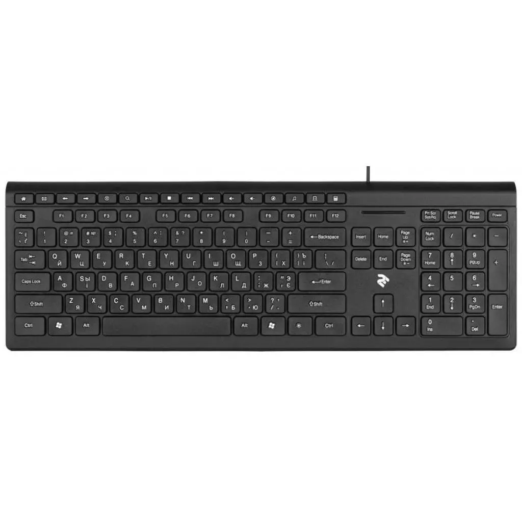 Клавиатура 2E KM1020 Slim USB Black (2E-KM1020UB)