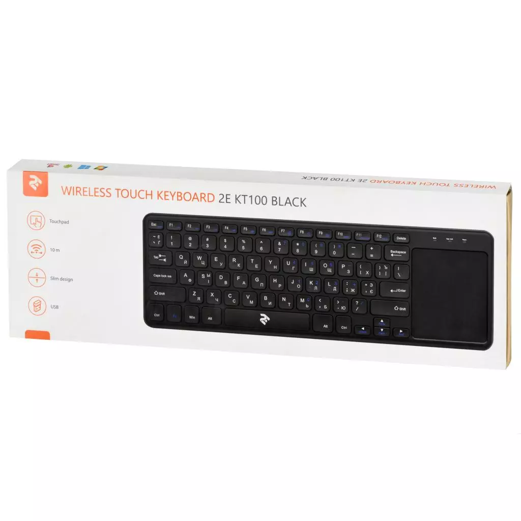 Клавиатура 2E KT100 Touch Wireless Black (2E-KT100WB) - 9 Клавиатура 2E KT100 Touch Wireless Black (2E-KT100WB) - 9