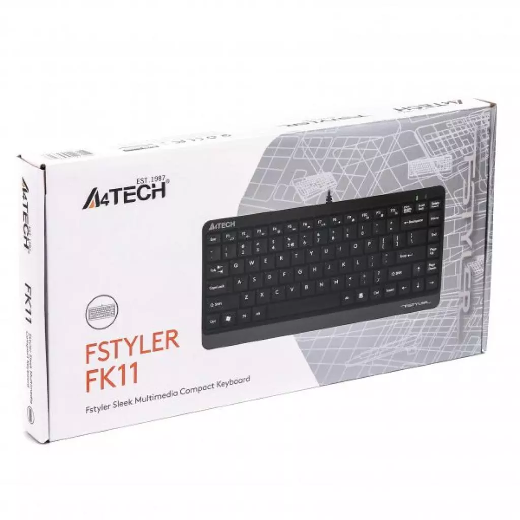 Клавиатура A4Tech FK11 Fstyler Compact Size USB Grey (FK11 USB (Grey)) - 3 Клавиатура A4Tech FK11 Fstyler Compact Size USB Grey (FK11 USB (Grey)) - 3