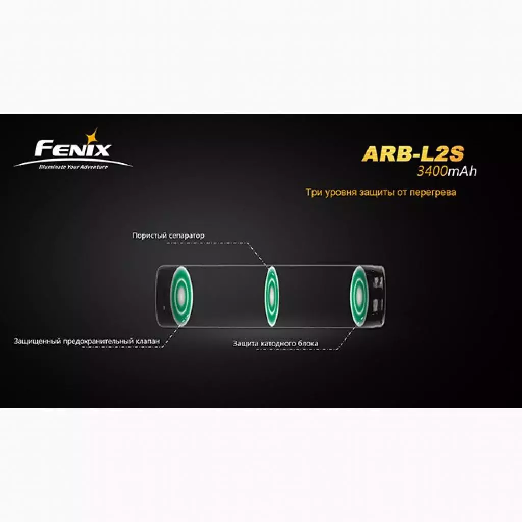 Аккумулятор Fenix 18650 3400 mAh Li-ion (ARB-L2S) - 3 Аккумулятор Fenix 18650 3400 mAh Li-ion (ARB-L2S) - 3