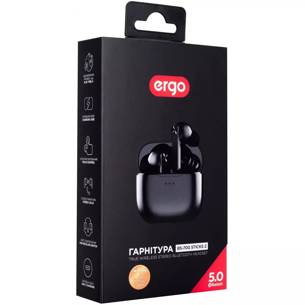 Наушники Ergo BS-700 Sticks 2 Black - 7 Наушники Ergo BS-700 Sticks 2 Black - 7