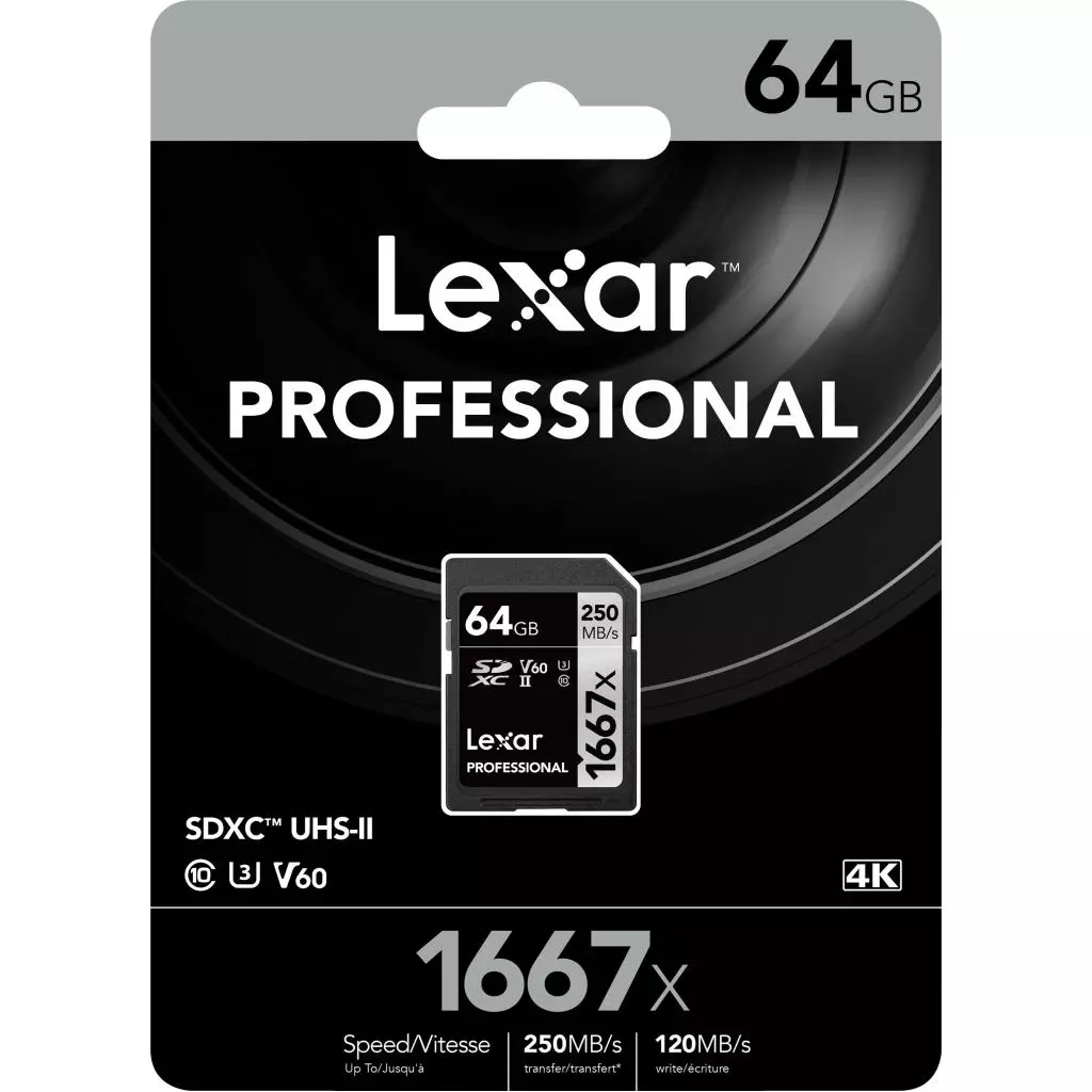 Карта памяти Lexar 64GB SDHC class 10 UHS-II 1667x (LSD64GCB1667) - 2