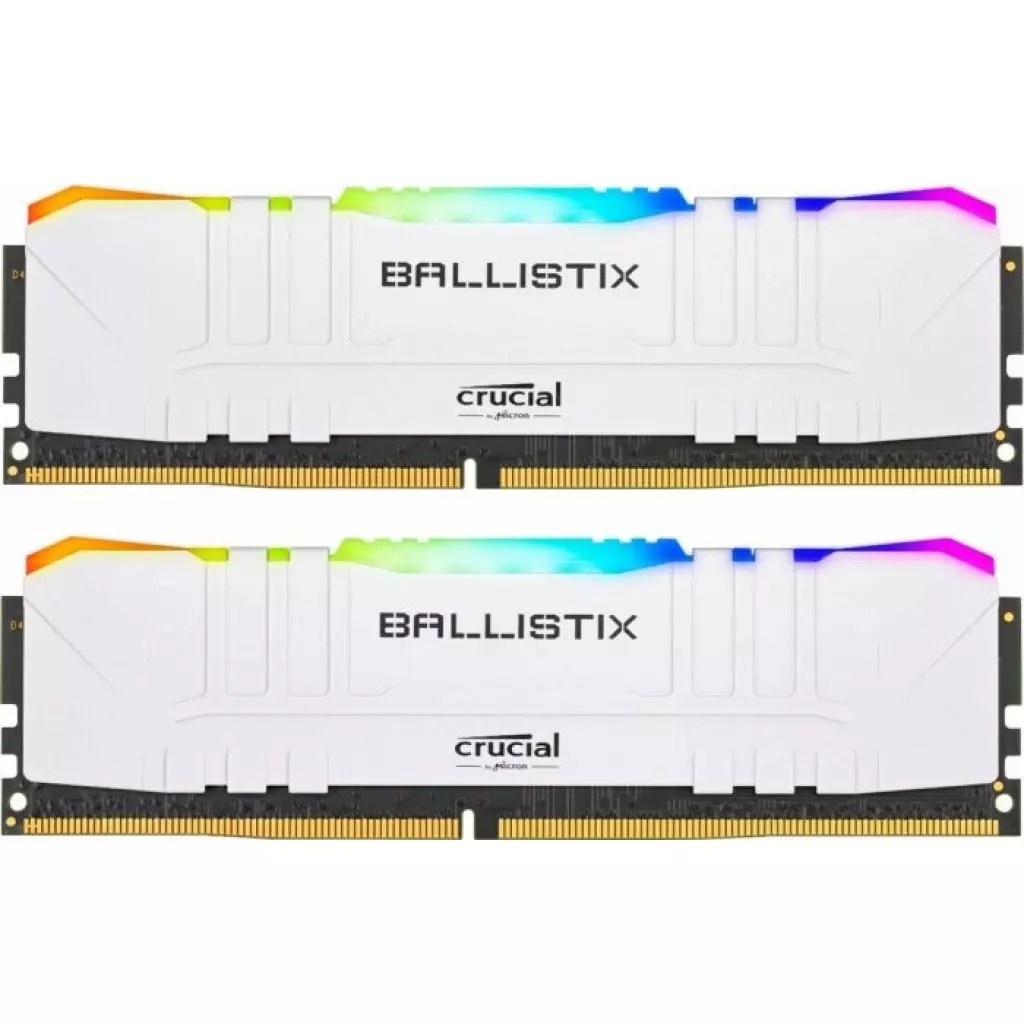 Модуль памяти для компьютера DDR4 16GB (2x8GB) 3600 MHz Ballistix White RGB Micron (BL2K8G36C16U4WL)