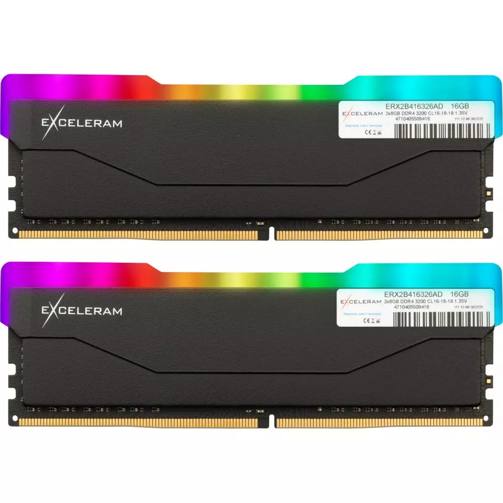Модуль памяти для компьютера DDR4 16GB (2x8GB) 3200 MHz RGB X2 Series Black eXceleram (ERX2B416326AD)