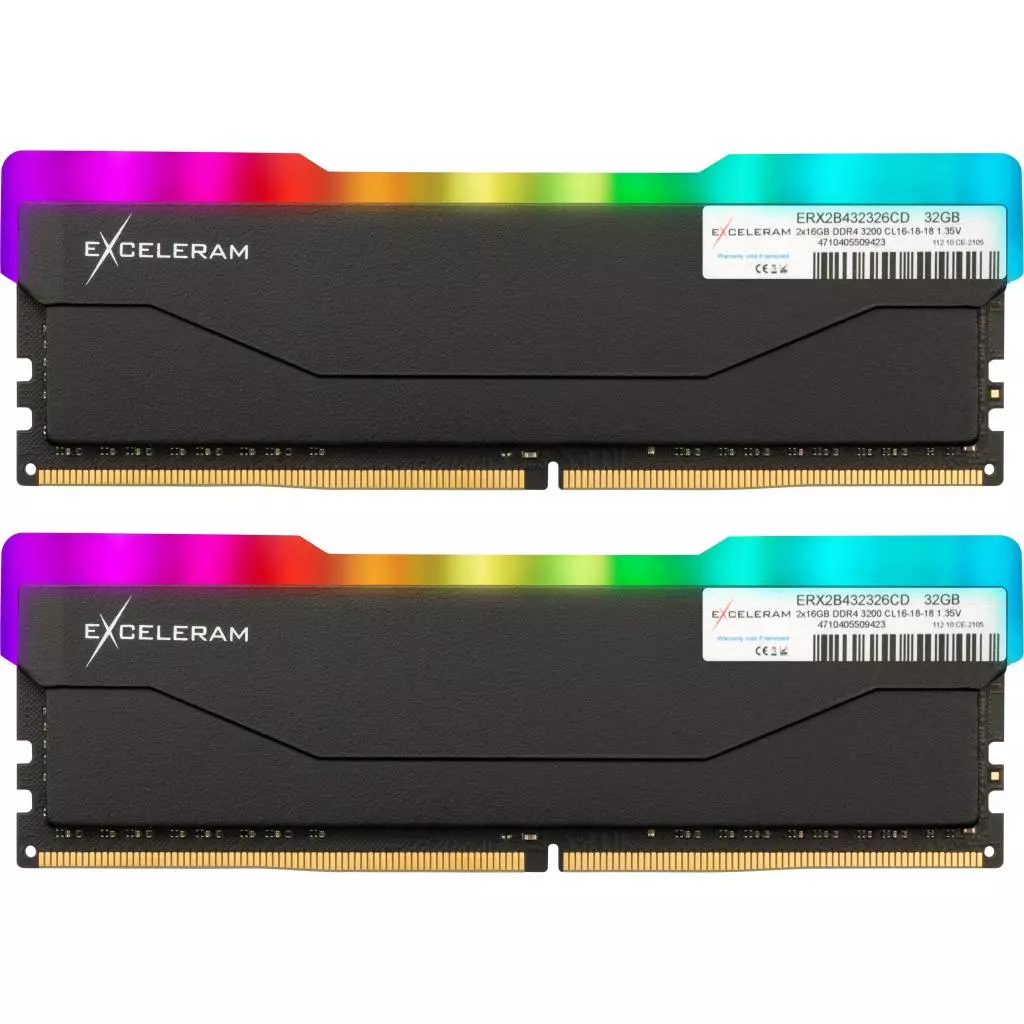 Модуль памяти для компьютера DDR4 32GB (2x16GB) 3200 MHz RGB X2 Series Black eXceleram (ERX2B432326CD)