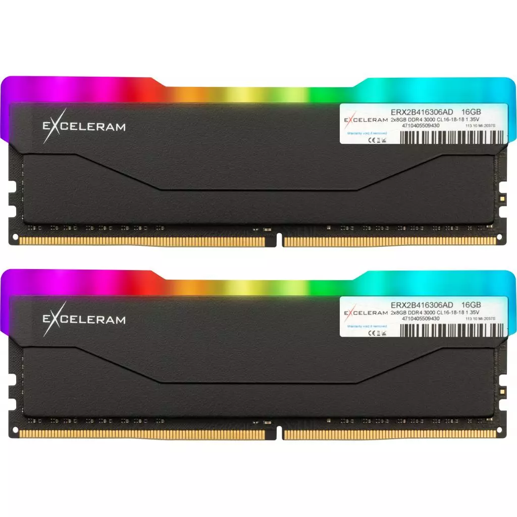 Модуль памяти для компьютера DDR4 16GB (2x8GB) 3000 MHz RGB X2 Series Black eXceleram (ERX2B416306AD)