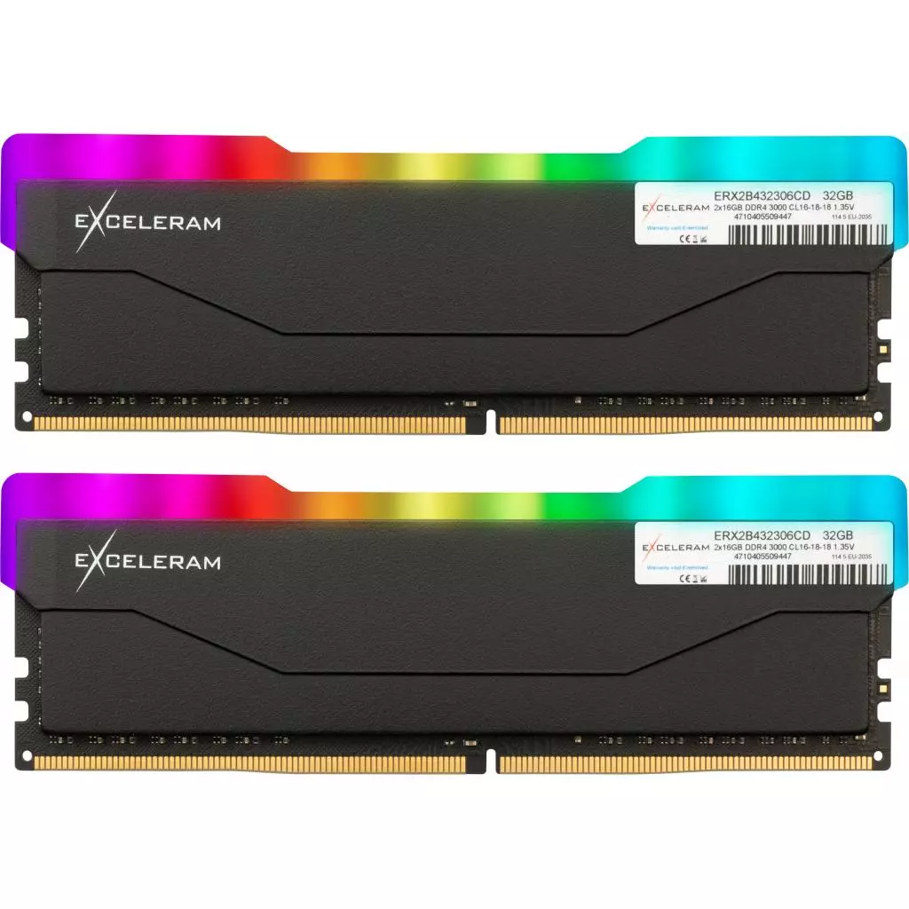 Модуль памяти для компьютера DDR4 32GB (2x16GB) 3000 MHz RGB X2 Series Black eXceleram (ERX2B432306CD)