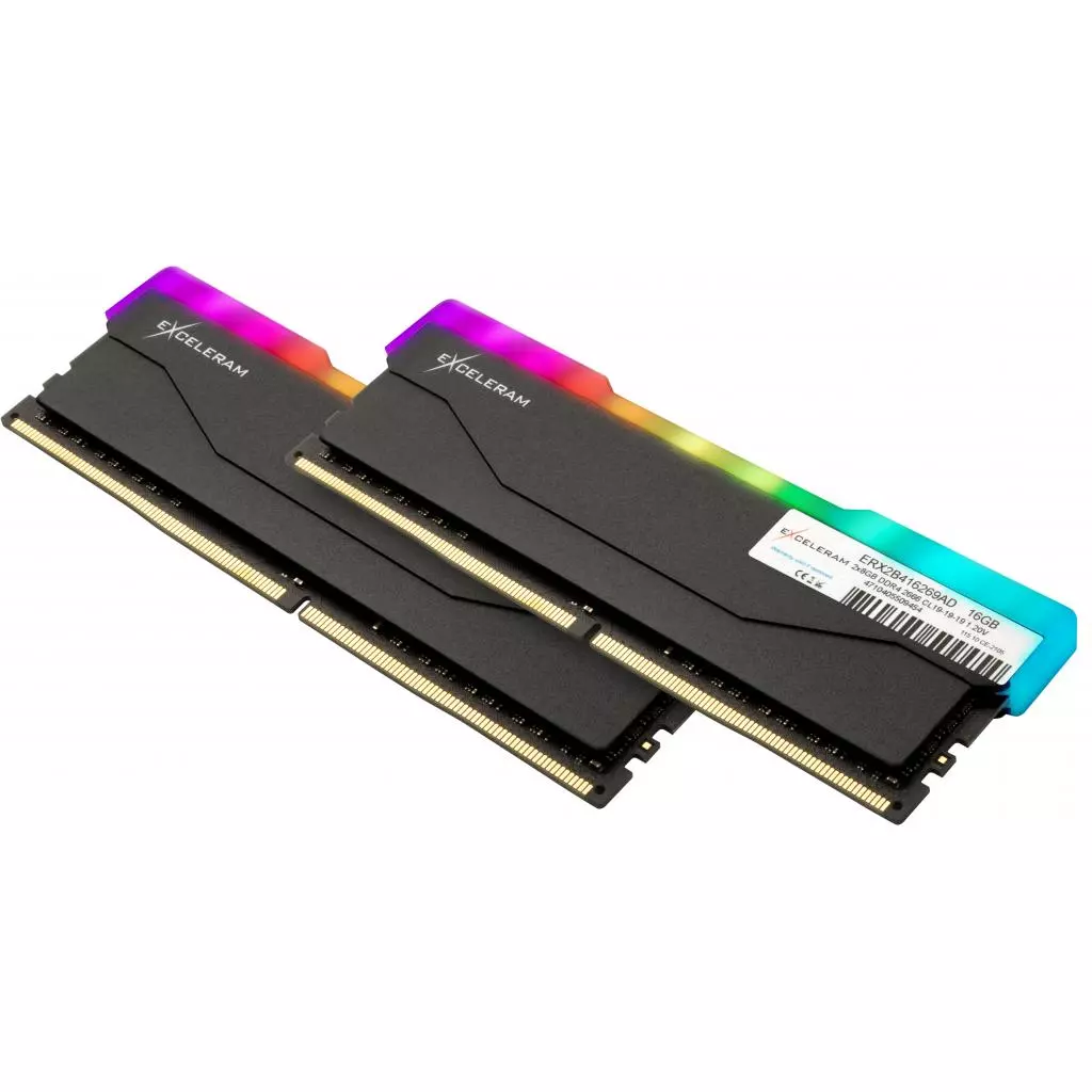 Модуль памяти для компьютера DDR4 16GB (2x8GB) 2666 MHz RGB X2 Series Black eXceleram (ERX2B416269AD) - 1 Модуль памяти для компьютера DDR4 16GB (2x8GB) 2666 MHz RGB X2 Series Black eXceleram (ERX2B416269AD) - 1