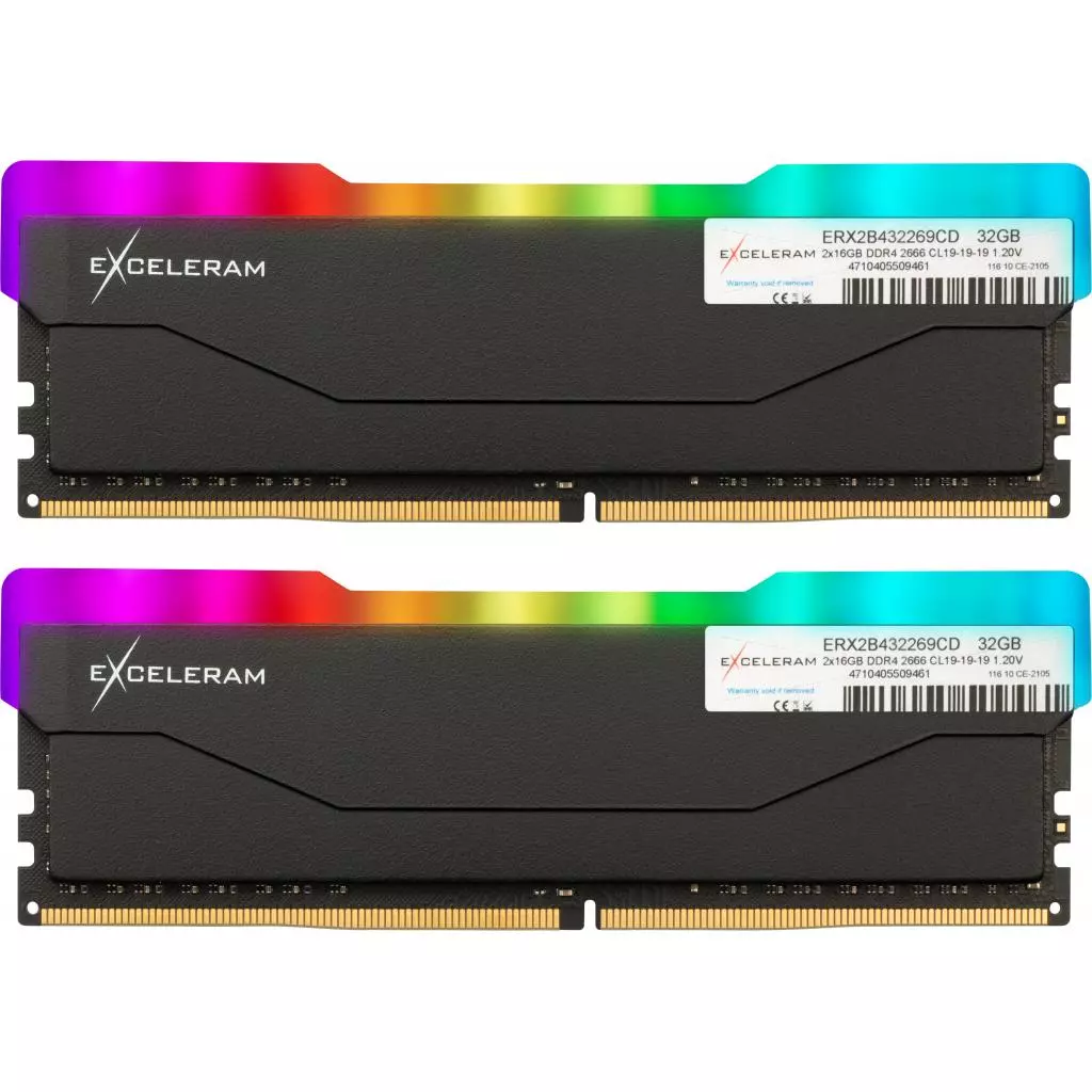 Модуль памяти для компьютера DDR4 32GB (2x16GB) 2666 MHz RGB X2 Series Black eXceleram (ERX2B432269CD)