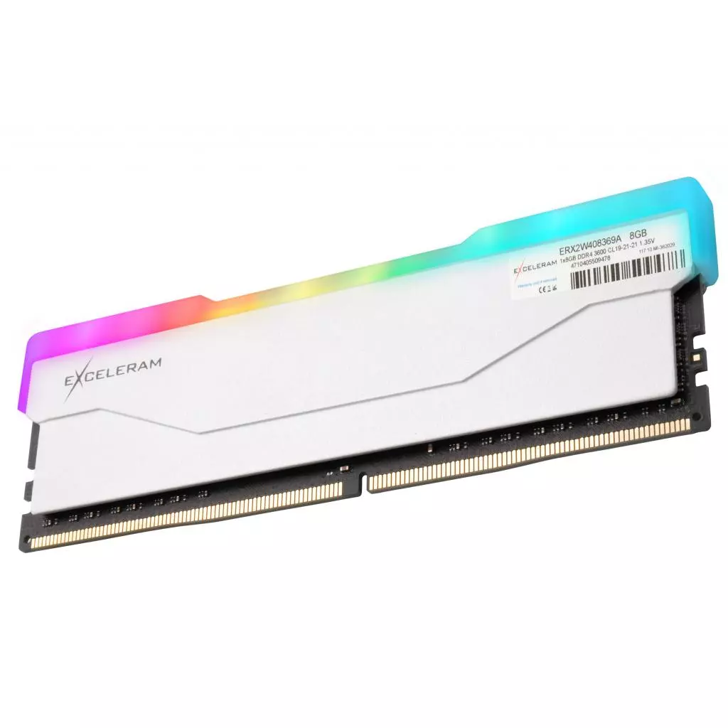 Модуль памяти для компьютера DDR4 8GB 3600 MHz RGB X2 Series White eXceleram (ERX2W408369A) - 1 Модуль памяти для компьютера DDR4 8GB 3600 MHz RGB X2 Series White eXceleram (ERX2W408369A) - 1