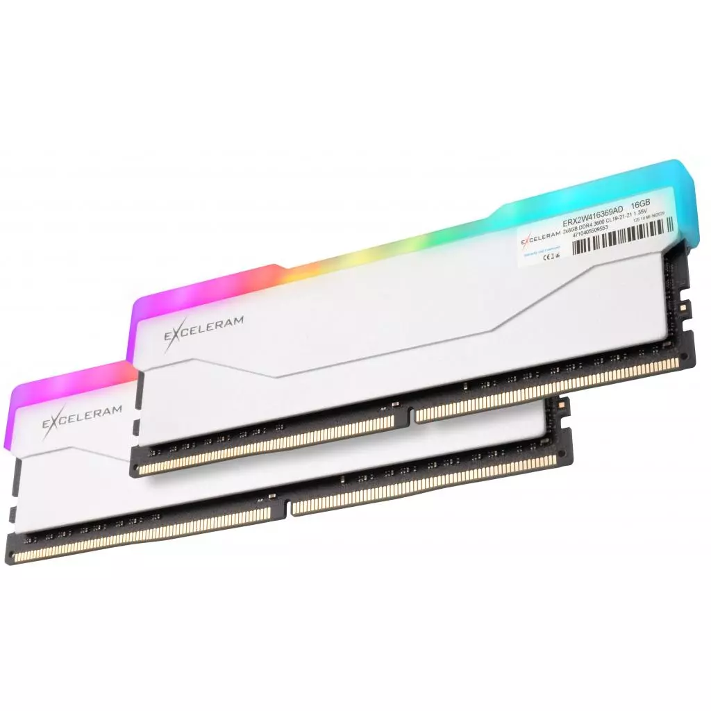 Модуль памяти для компьютера DDR4 16GB (2x8GB) 3600 MHz RGB X2 Series White eXceleram (ERX2W416369AD) - 1 Модуль памяти для компьютера DDR4 16GB (2x8GB) 3600 MHz RGB X2 Series White eXceleram (ERX2W416369AD) - 1