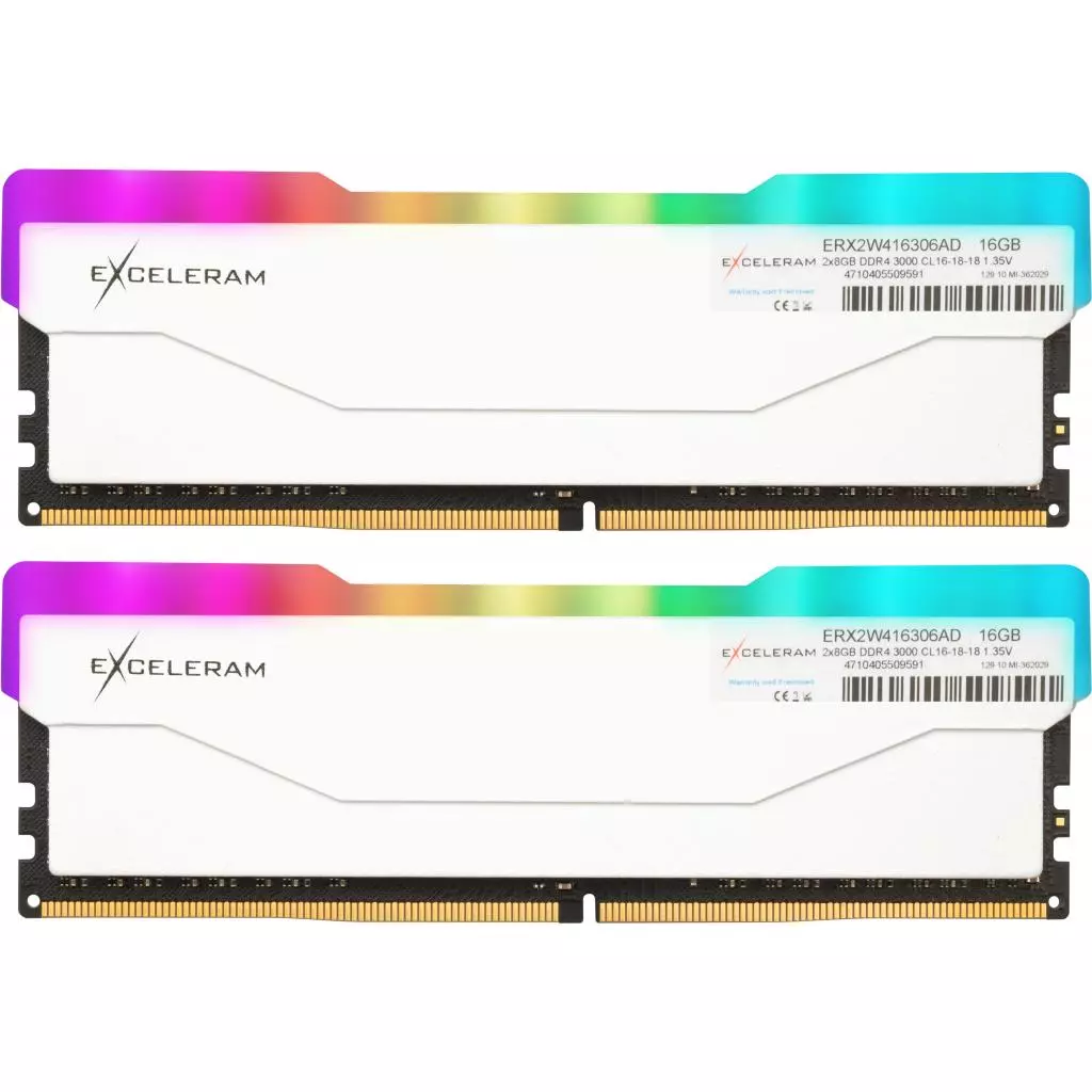 Модуль памяти для компьютера DDR4 16GB (2x8GB) 3000 MHz RGB X2 Series White eXceleram (ERX2W416306AD)