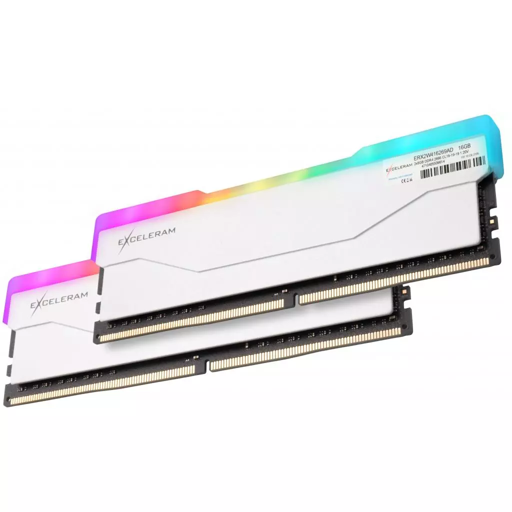 Модуль памяти для компьютера DDR4 16GB (2x8GB) 2666 MHz RGB X2 Series White eXceleram (ERX2W416269AD) - 1 Модуль памяти для компьютера DDR4 16GB (2x8GB) 2666 MHz RGB X2 Series White eXceleram (ERX2W416269AD) - 1