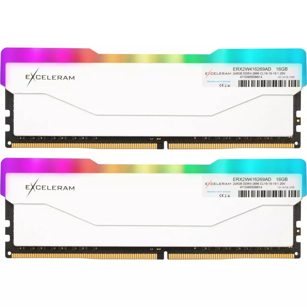 Модуль памяти для компьютера DDR4 16GB (2x8GB) 2666 MHz RGB X2 Series White eXceleram (ERX2W416269AD)