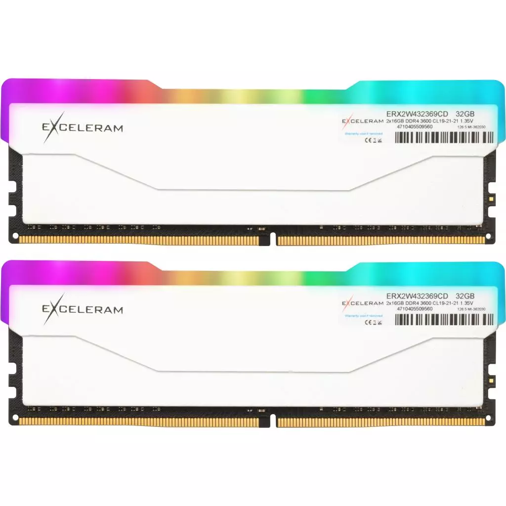 Модуль памяти для компьютера DDR4 32GB (2x16GB) 3600 MHz RGB X2 Series White eXceleram (ERX2W432369CD)