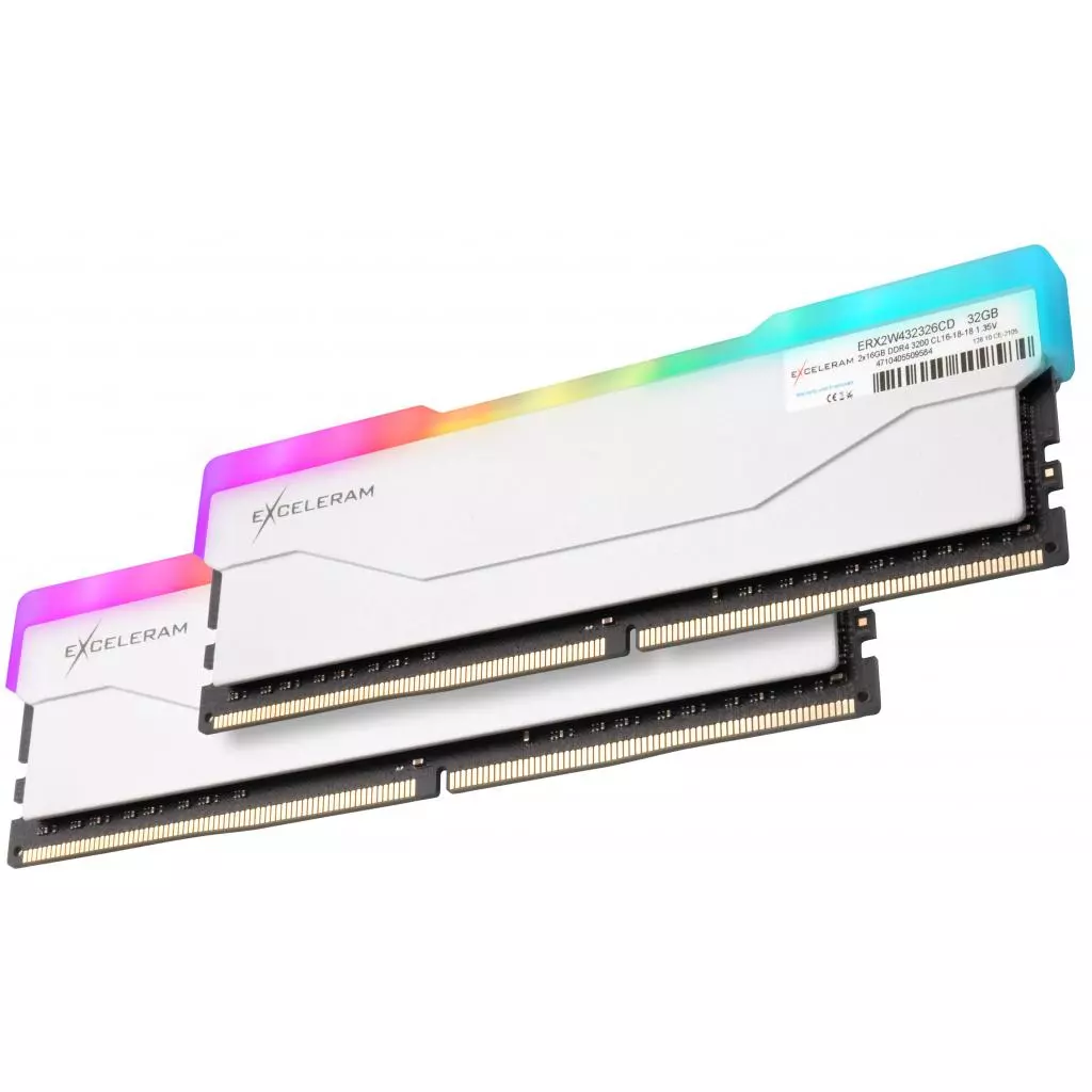 Модуль памяти для компьютера DDR4 32GB (2x16GB) 3200 MHz RGB X2 Series White eXceleram (ERX2W432326CD) - 1 Модуль памяти для компьютера DDR4 32GB (2x16GB) 3200 MHz RGB X2 Series White eXceleram (ERX2W432326CD) - 1