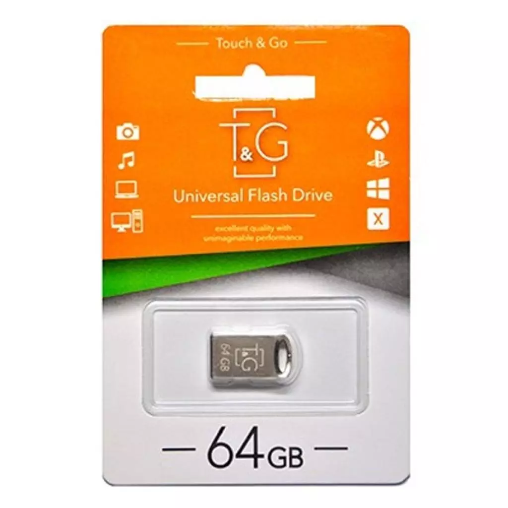 USB флеш накопитель T&G 64GB 105 Metal Series Silver USB 2.0 (TG105-64G) - 1 USB флеш накопитель T&G 64GB 105 Metal Series Silver USB 2.0 (TG105-64G) - 1