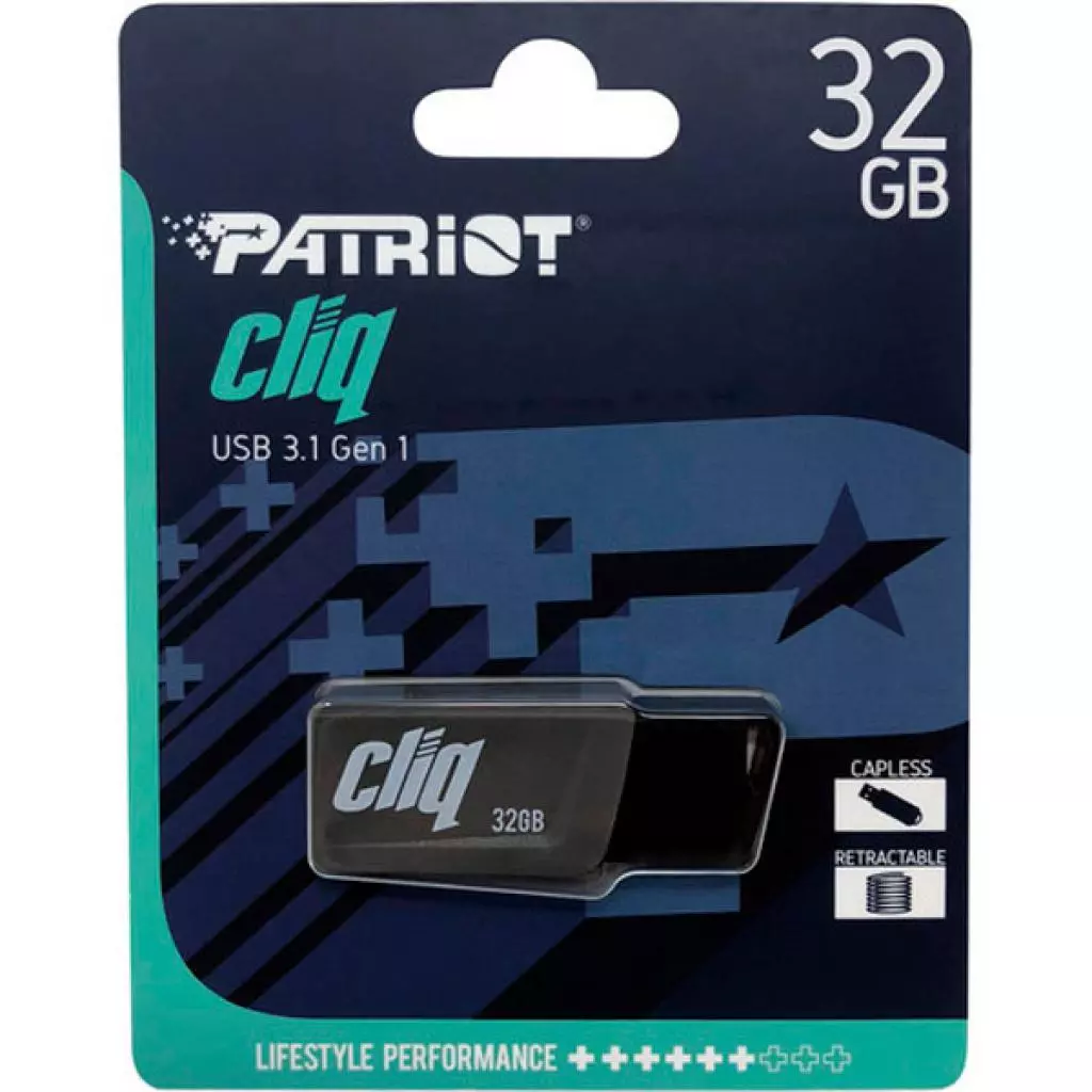 USB флеш накопитель Patriot 32GB ST-Lifestyle Cliq Grey USB 3.1 (PSF32GCL3USB) - 3 USB флеш накопитель Patriot 32GB ST-Lifestyle Cliq Grey USB 3.1 (PSF32GCL3USB) - 3