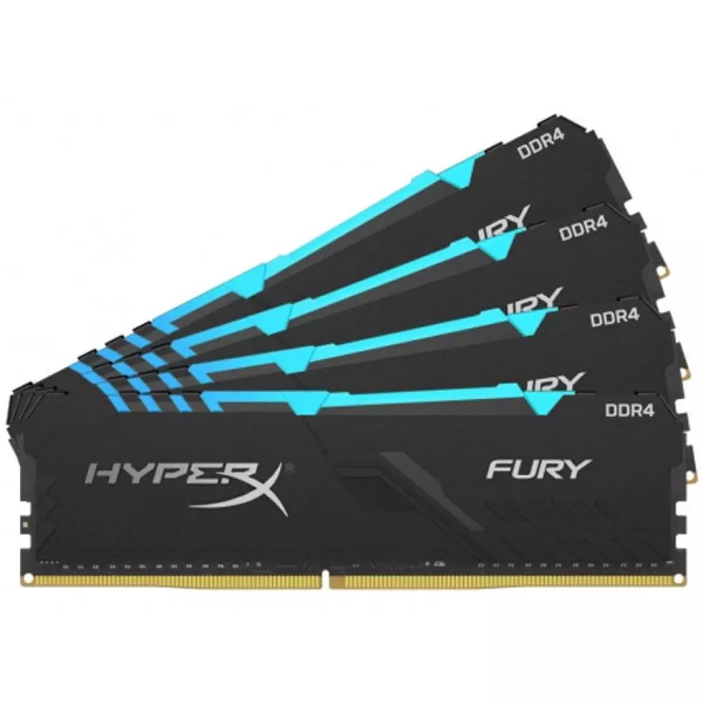 Модуль памяти для компьютера DDR4 64GB (4x16GB) 2400 MHz HyperX Fury Kingston Fury (ex.HyperX) (HX424C15FB4AK4/64)