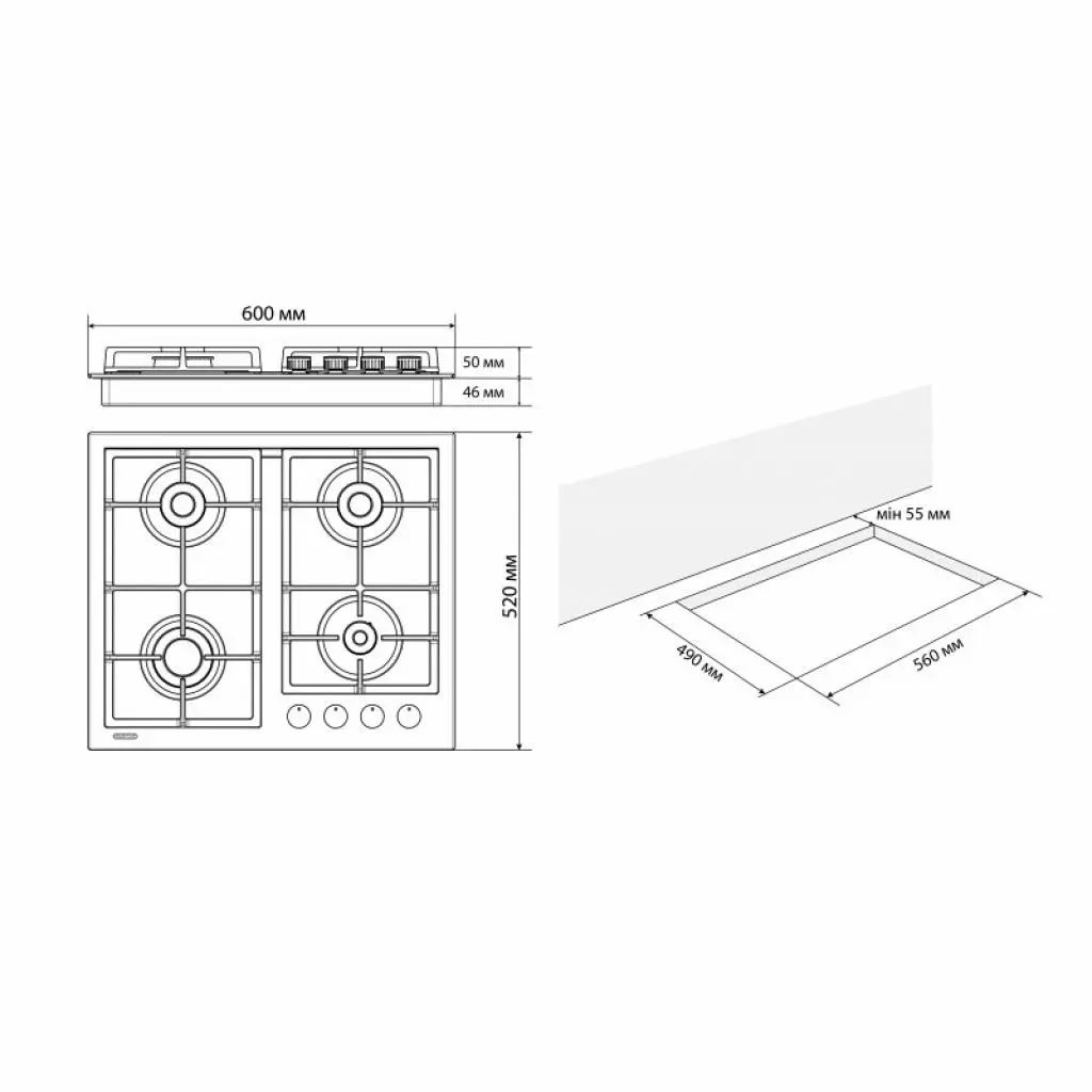 Варочная поверхность Eleyus VITA 60 WH CWF - 3 Варочная поверхность Eleyus VITA 60 WH CWF - 3