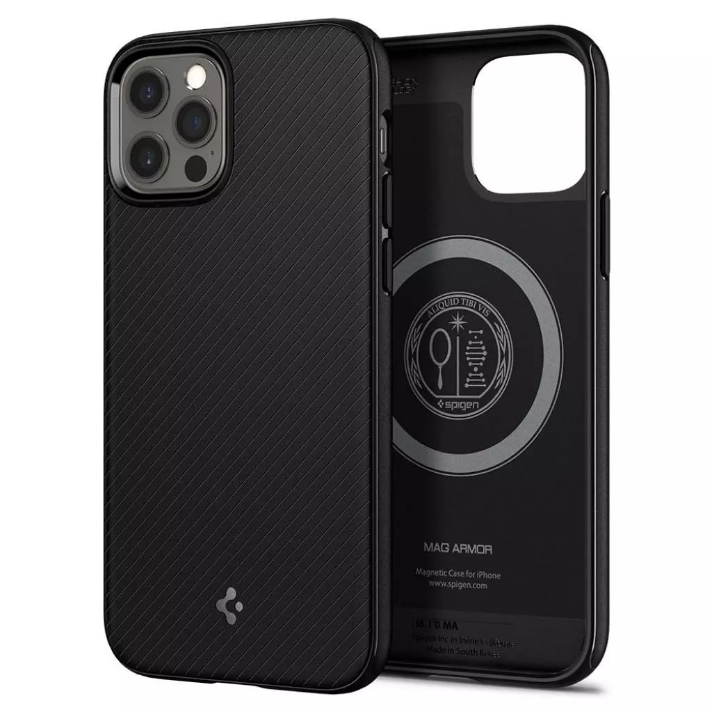 Чехол для моб. телефона Spigen Apple iPhone 12 / 12 Pro Mag Armor, Black (ACS01865) - 5 Чехол для моб. телефона Spigen Apple iPhone 12 / 12 Pro Mag Armor, Black (ACS01865) - 5