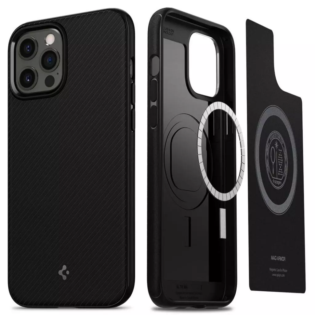 Чехол для моб. телефона Spigen Apple iPhone 12 Pro Max Mag Armor, Black (ACS01864) - 6 Чехол для моб. телефона Spigen Apple iPhone 12 Pro Max Mag Armor, Black (ACS01864) - 6