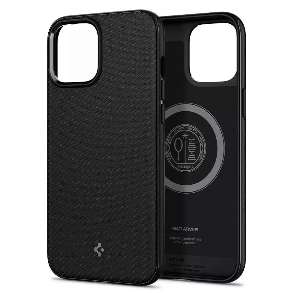 Чехол для моб. телефона Spigen Apple iPhone 12 Pro Max Mag Armor, Black (ACS01864) - 7 Чехол для моб. телефона Spigen Apple iPhone 12 Pro Max Mag Armor, Black (ACS01864) - 7