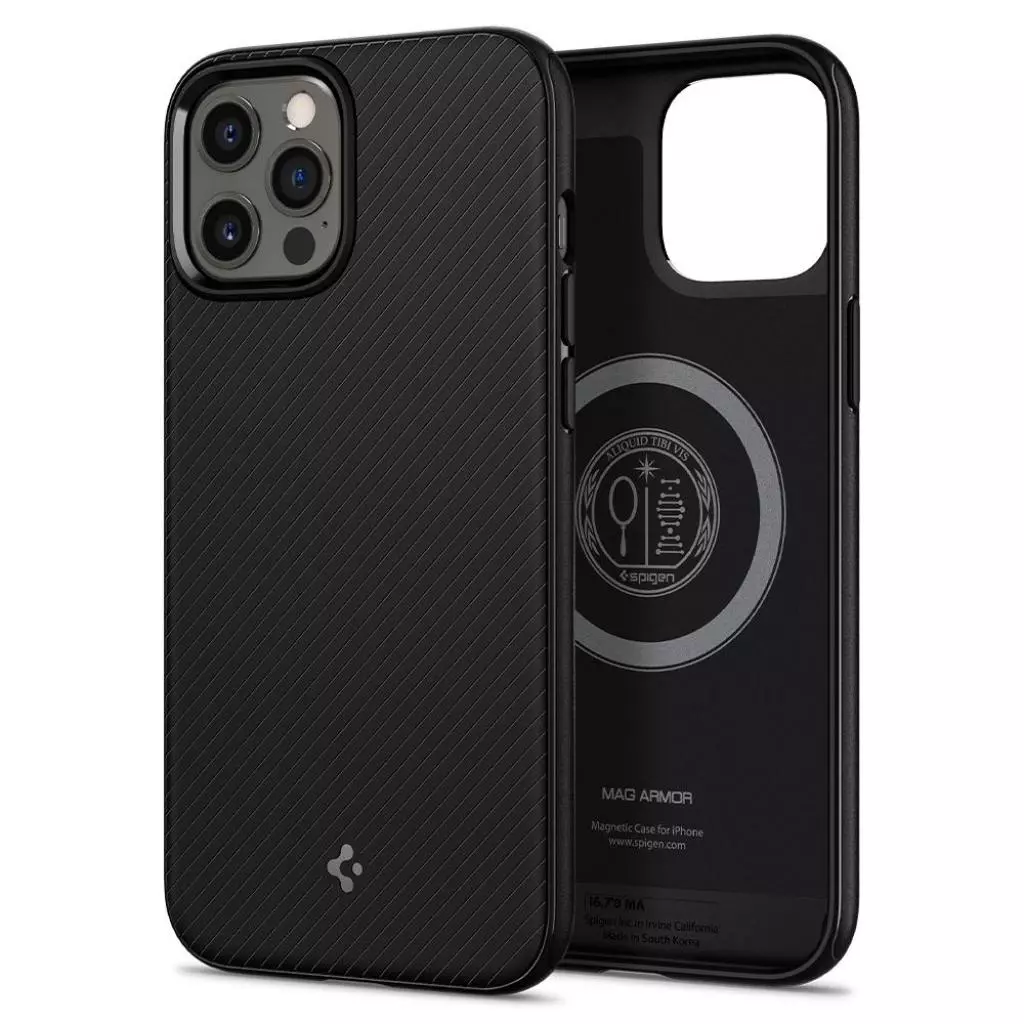 Чехол для моб. телефона Spigen Apple iPhone 12 Pro Max Mag Armor, Black (ACS01864) - 8 Чехол для моб. телефона Spigen Apple iPhone 12 Pro Max Mag Armor, Black (ACS01864) - 8