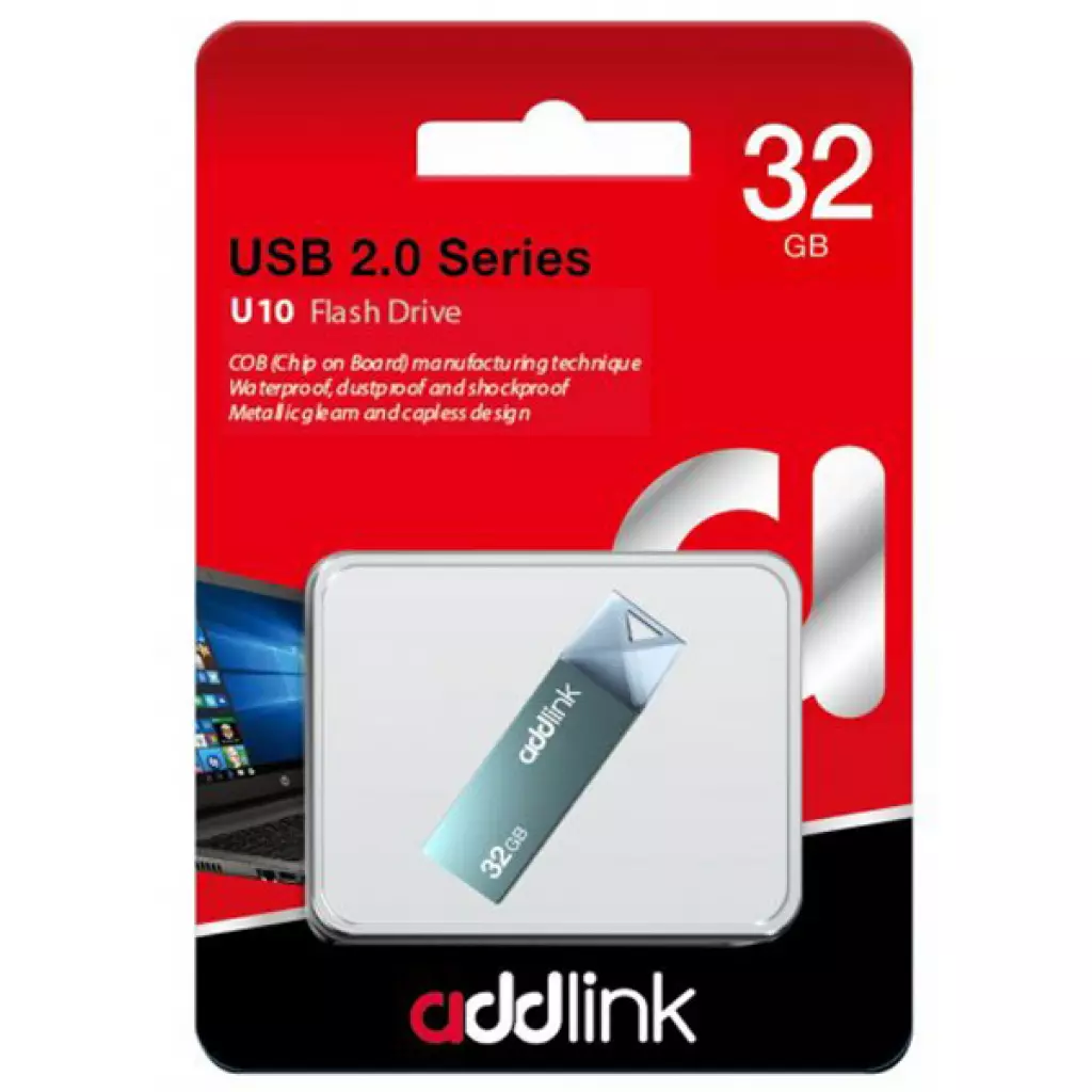 USB флеш накопитель AddLink 32GB U10 Blue USB 2.0 (ad32GBU10B2) - 2 USB флеш накопитель AddLink 32GB U10 Blue USB 2.0 (ad32GBU10B2) - 2