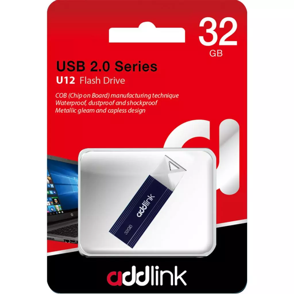 USB флеш накопитель AddLink 32GB U12 Dark Blue USB 2.0 (ad32GBU12D2) - 1 USB флеш накопитель AddLink 32GB U12 Dark Blue USB 2.0 (ad32GBU12D2) - 1