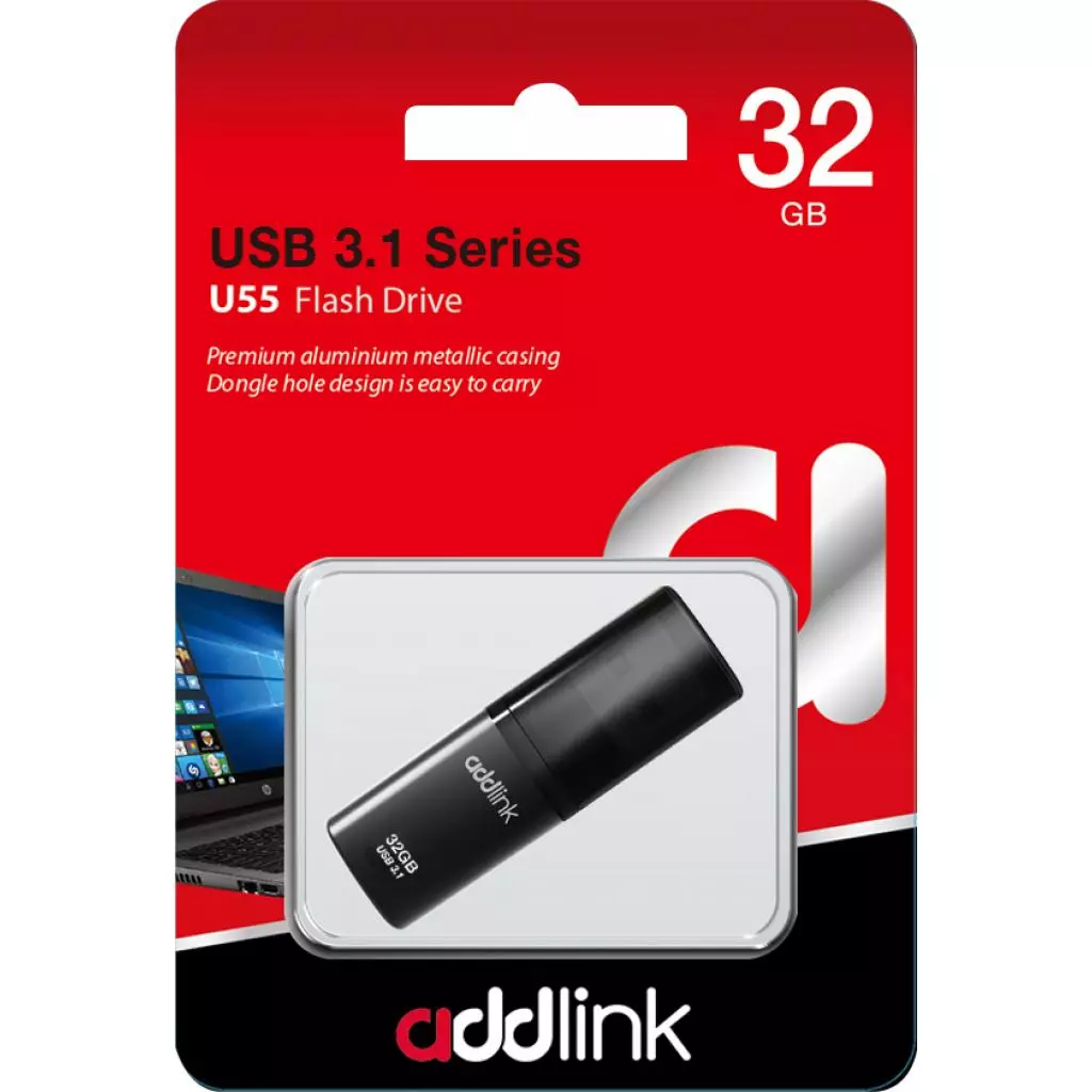 USB флеш накопитель AddLink 32GB U55 Black USB 3.1 (ad32GBU55B3) - 1 USB флеш накопитель AddLink 32GB U55 Black USB 3.1 (ad32GBU55B3) - 1