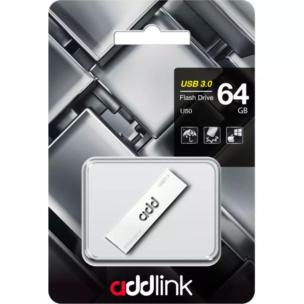 USB флеш накопитель AddLink 64GB U50 Titanium USB 3.1 (ad64GBU50T3) - 2