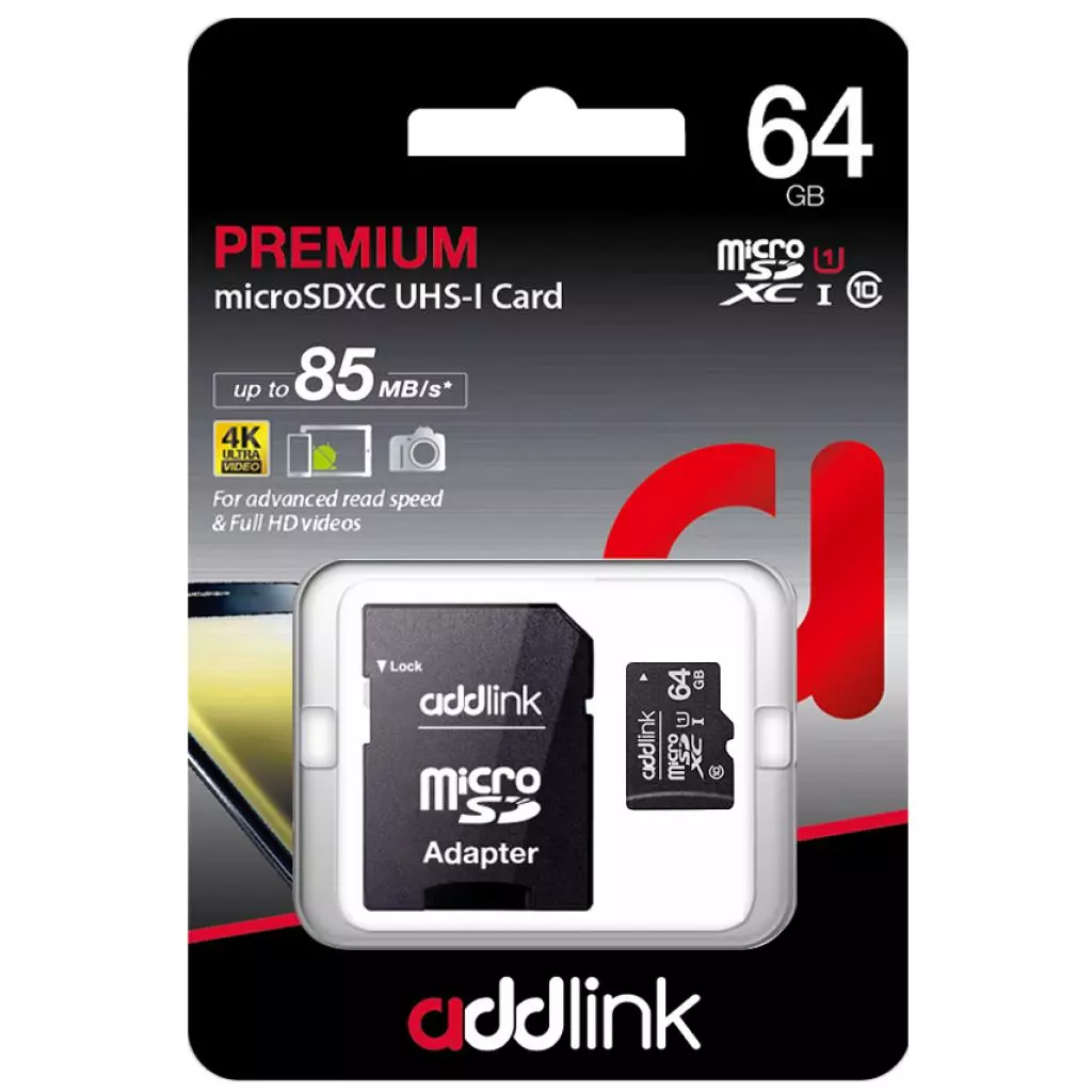 Карта памяти AddLink 64GB microSDXC class 10 UHS-I U1 (ad64GBMSX310A) - 1 Карта памяти AddLink 64GB microSDXC class 10 UHS-I U1 (ad64GBMSX310A) - 1