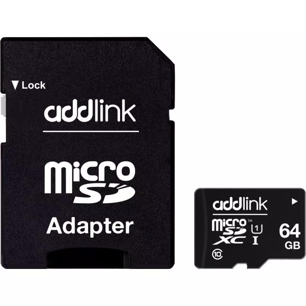 Карта памяти AddLink 64GB microSDXC class 10 UHS-I U1 (ad64GBMSX310A)