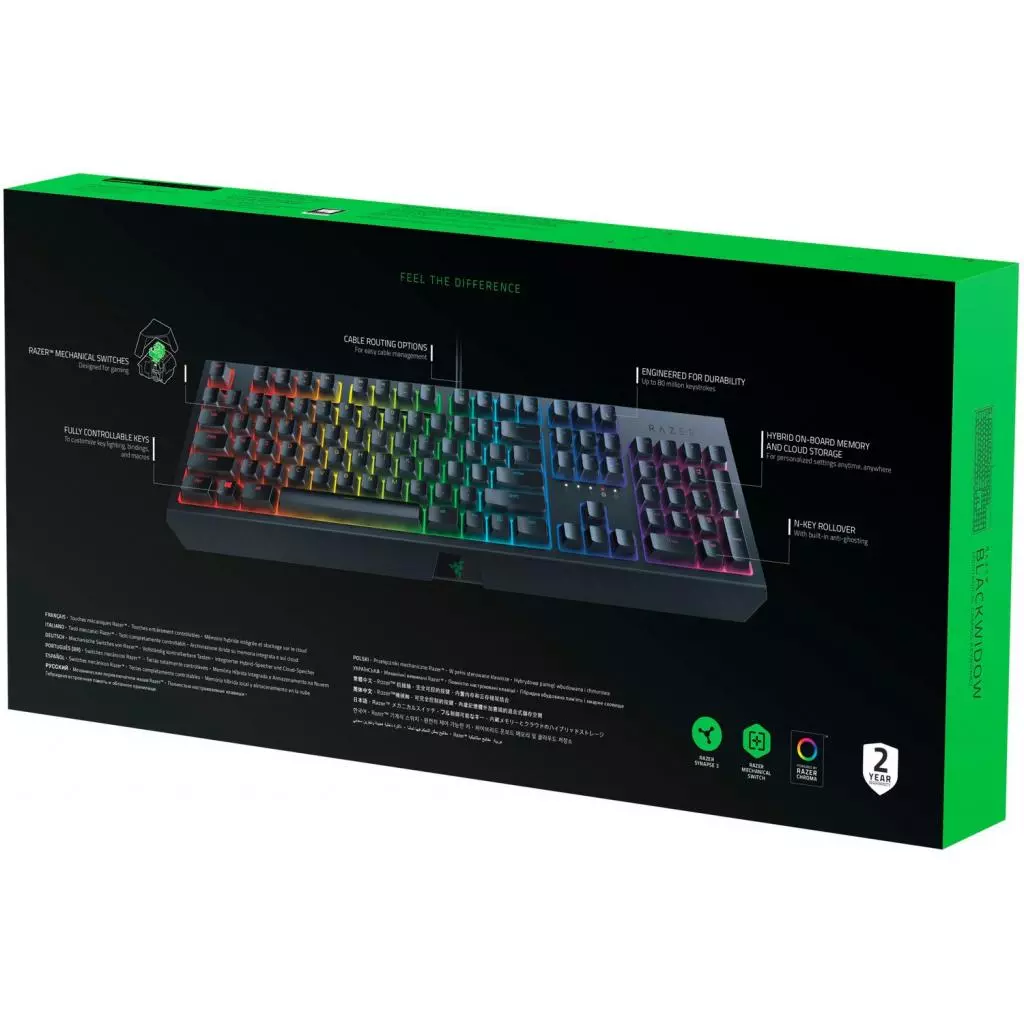 Клавиатура Razer BlackWidow Green Switch UA (RZ03-02860100-R3M1) - 5 Клавиатура Razer BlackWidow Green Switch UA (RZ03-02860100-R3M1) - 5