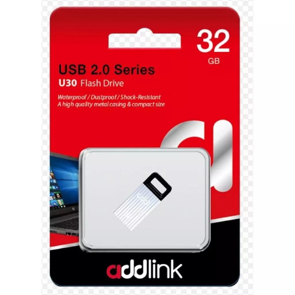 USB флеш накопитель AddLink 32GB U30 Silver USB 2.0 (ad32GBU30S2) - 1 USB флеш накопитель AddLink 32GB U30 Silver USB 2.0 (ad32GBU30S2) - 1
