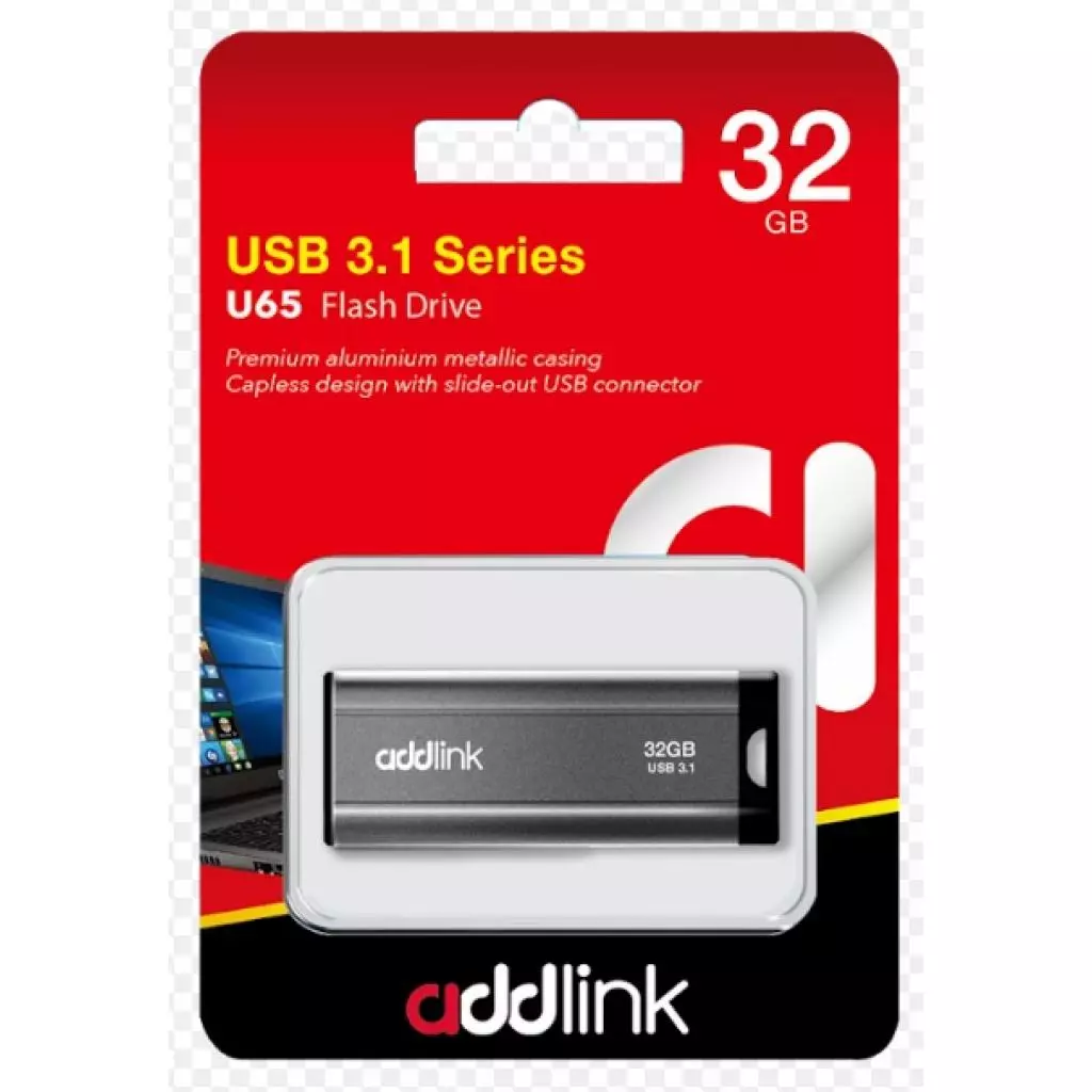 USB флеш накопитель AddLink 32GB U65 Gray USB 3.1 (ad32GBU65G3) - 3 USB флеш накопитель AddLink 32GB U65 Gray USB 3.1 (ad32GBU65G3) - 3