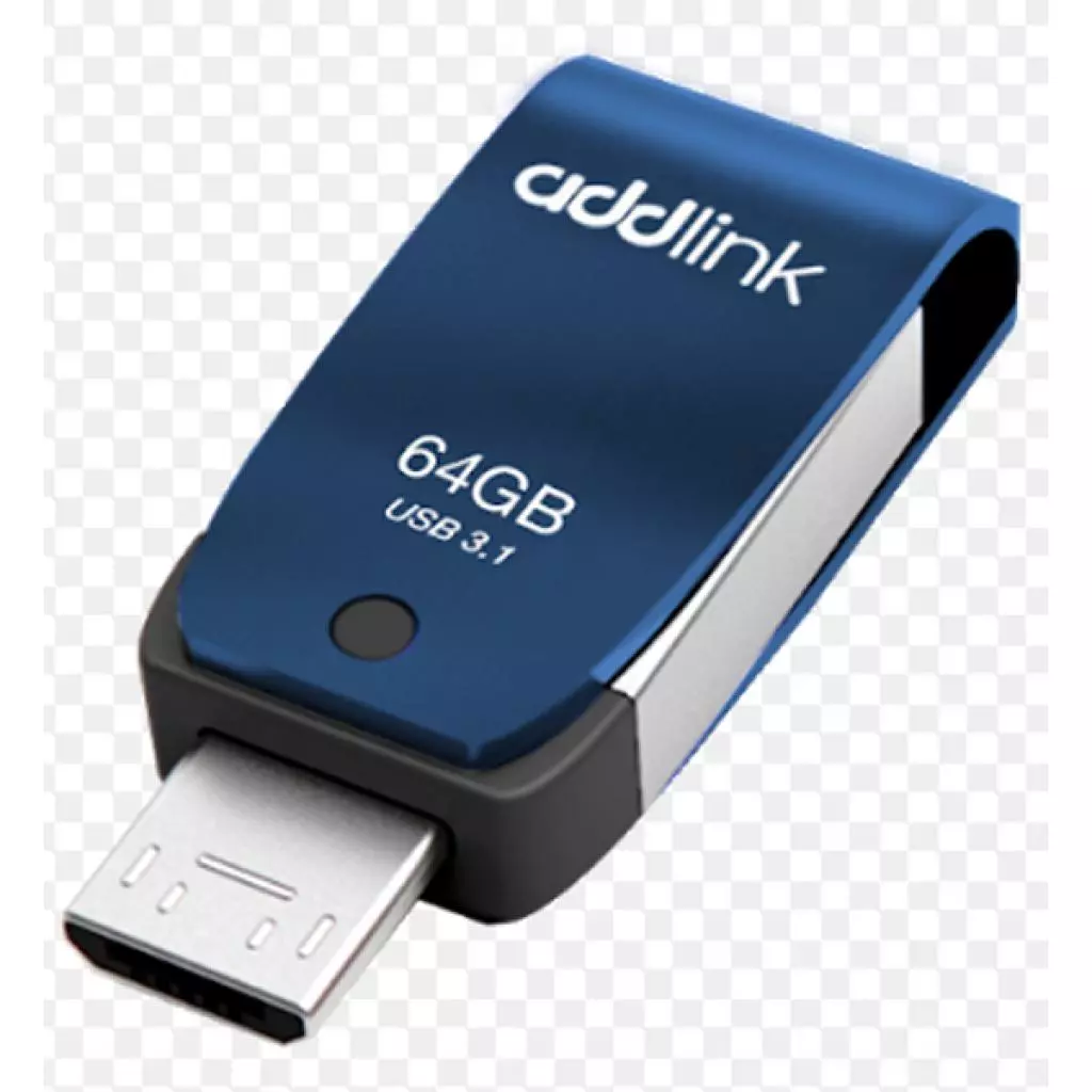 USB флеш накопитель AddLink 64GB T55 Blue USB 3.1/Micro USB (ad64GBT55B3) - 1