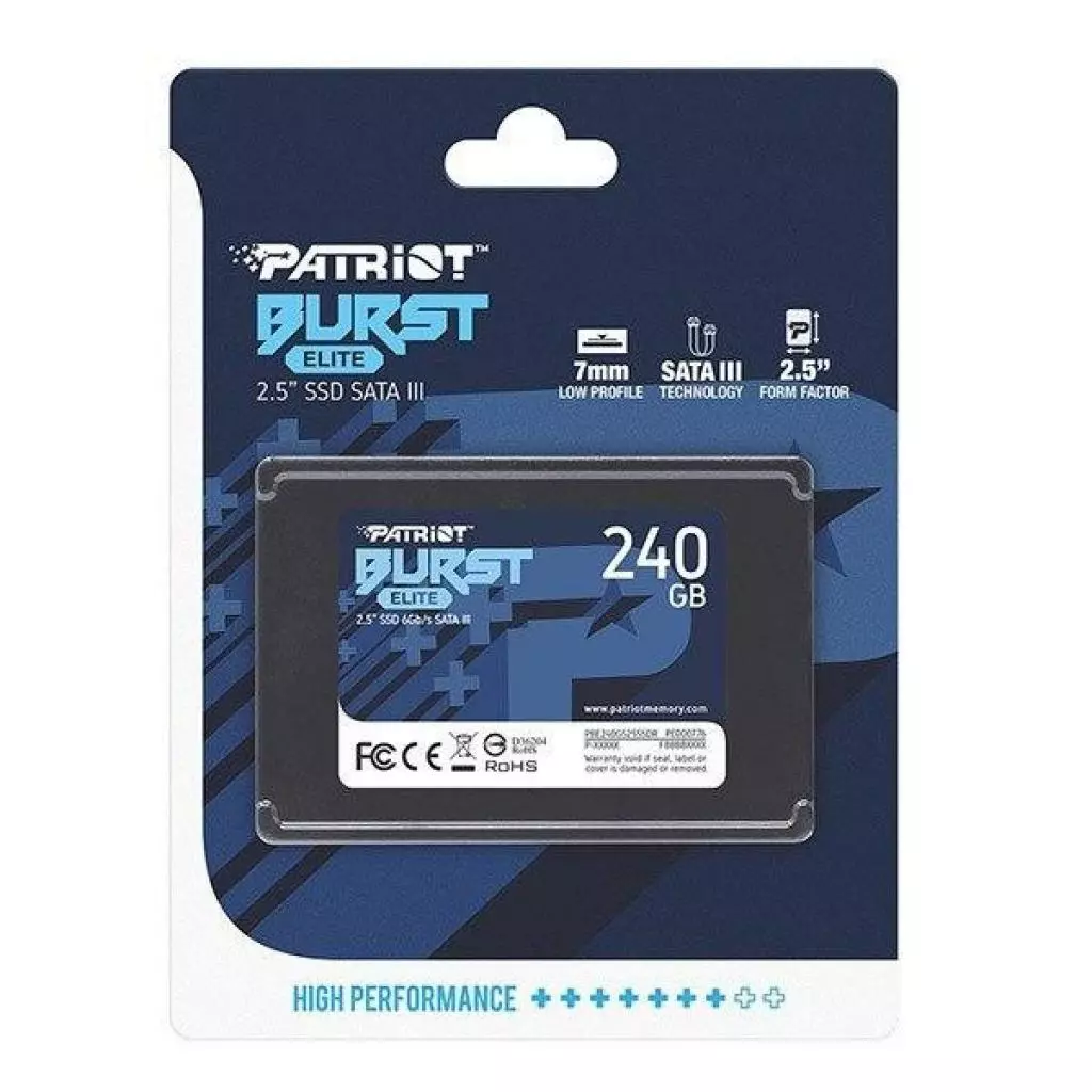 Накопитель SSD 2.5" 240GB Burst Elite Patriot (PBE240GS25SSDR) - 3 Накопитель SSD 2.5" 240GB Burst Elite Patriot (PBE240GS25SSDR) - 3