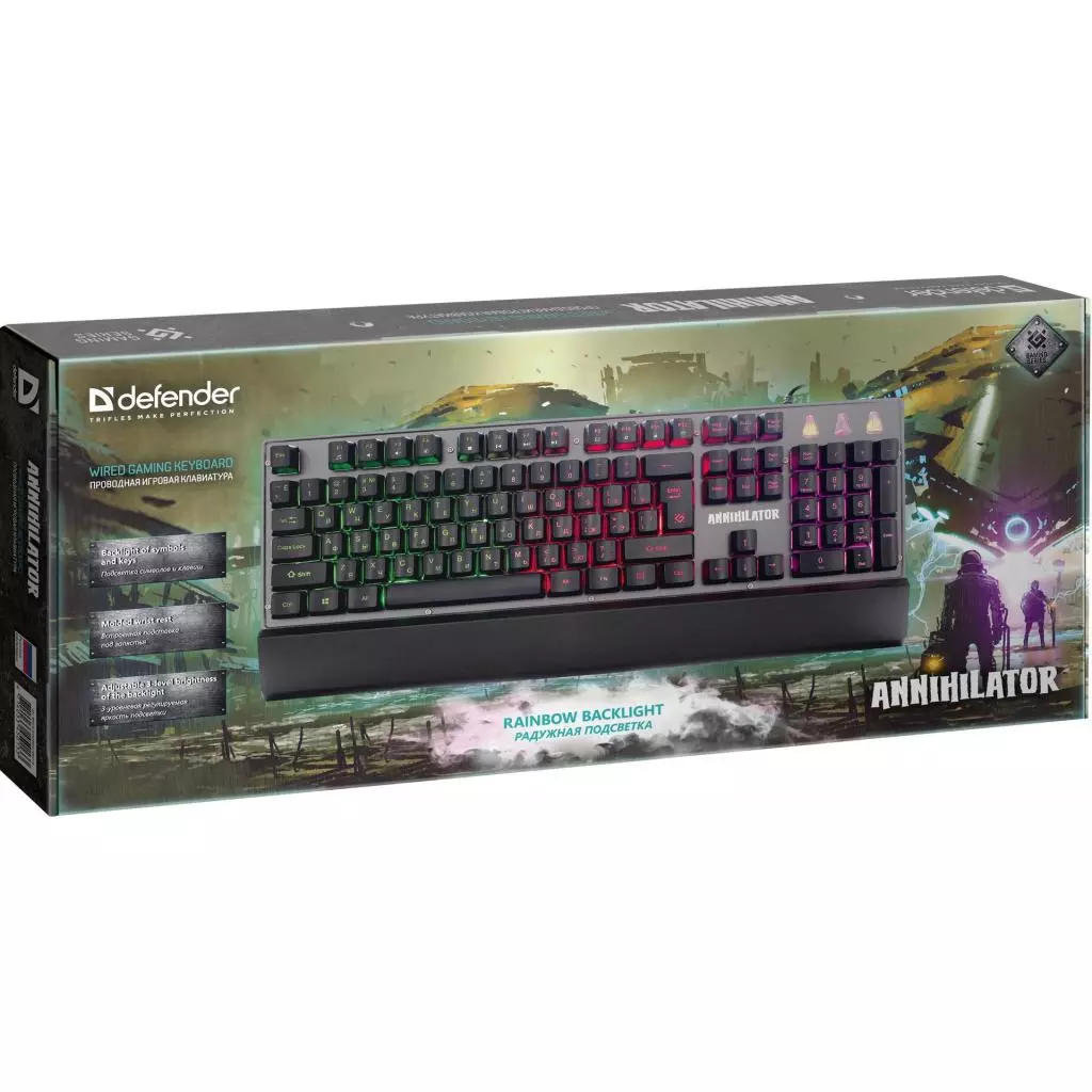 Клавиатура Defender Annihilator GK-013 RGB USB RU Black (45013) - 2 Клавиатура Defender Annihilator GK-013 RGB USB RU Black (45013) - 2