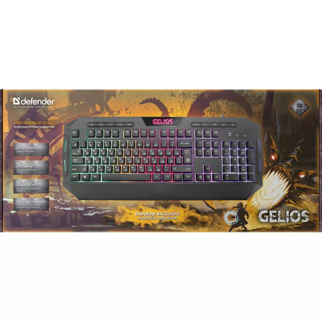 Клавиатура Defender Gelios GK-174DL USB RU Black (45174) - 3 Клавиатура Defender Gelios GK-174DL USB RU Black (45174) - 3