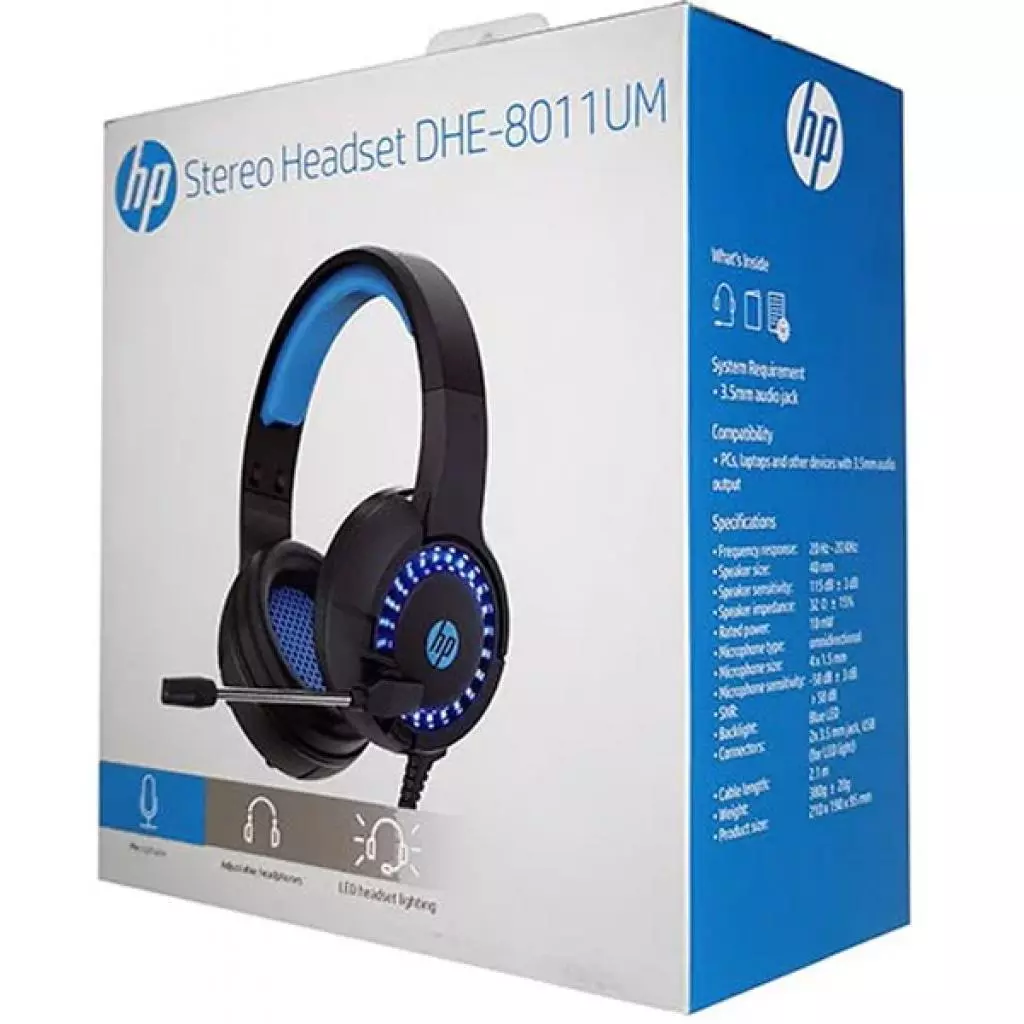 Наушники HP DHE-8011UM Gaming Blue LED Black (DHE-8011UM) - 5 Наушники HP DHE-8011UM Gaming Blue LED Black (DHE-8011UM) - 5