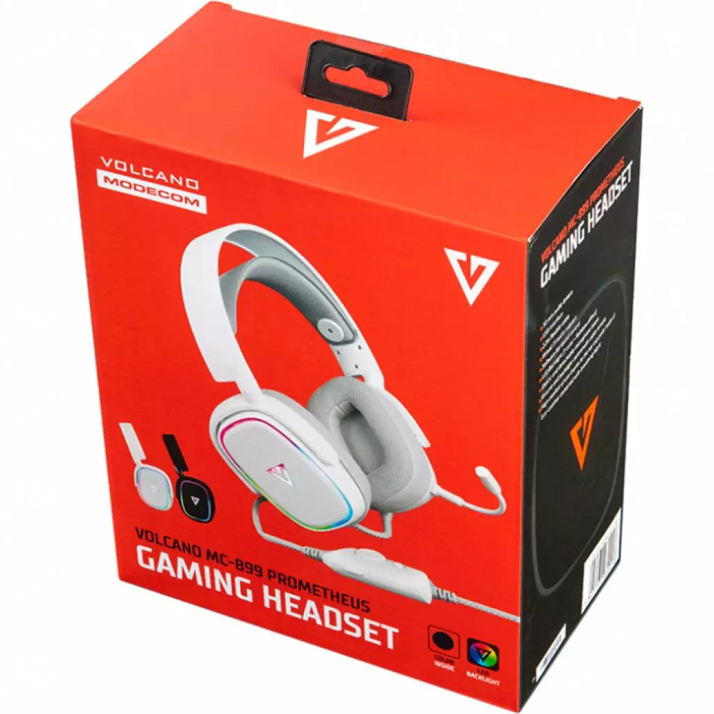 Наушники Modecom Volcano RGB Prometheus 7.1 USB White (S-MC-899-PROMETHEUS-200) - 6 Наушники Modecom Volcano RGB Prometheus 7.1 USB White (S-MC-899-PROMETHEUS-200) - 6