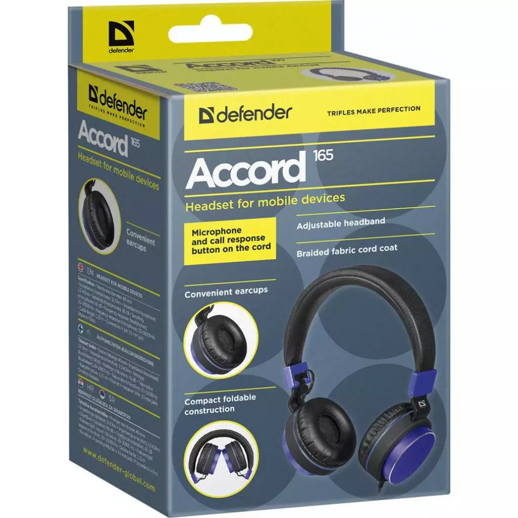 Наушники Defender Accord 165 Black-Blue (63166) - 2 Наушники Defender Accord 165 Black-Blue (63166) - 2