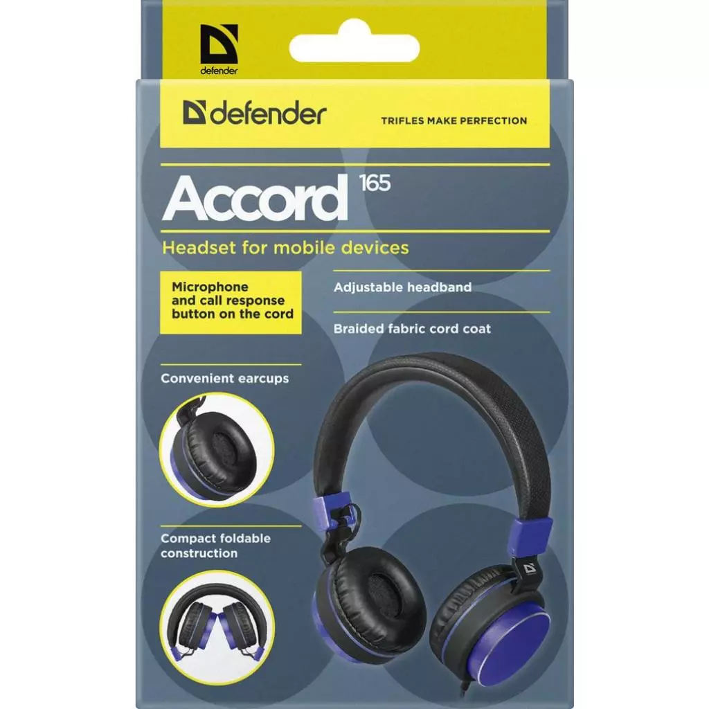 Наушники Defender Accord 165 Black-Blue (63166) - 3 Наушники Defender Accord 165 Black-Blue (63166) - 3