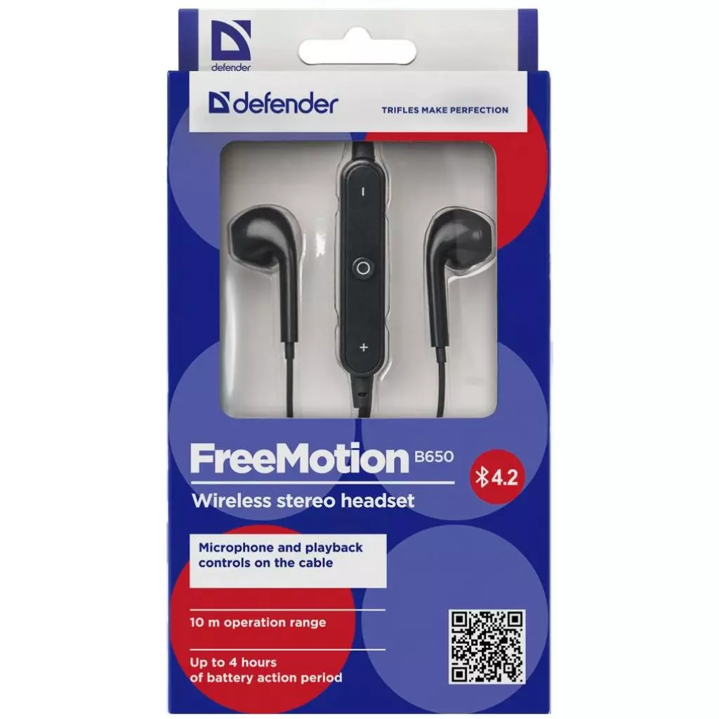 Наушники Defender FreeMotion B650 Bluetooth Black (63650) - 2 Наушники Defender FreeMotion B650 Bluetooth Black (63650) - 2